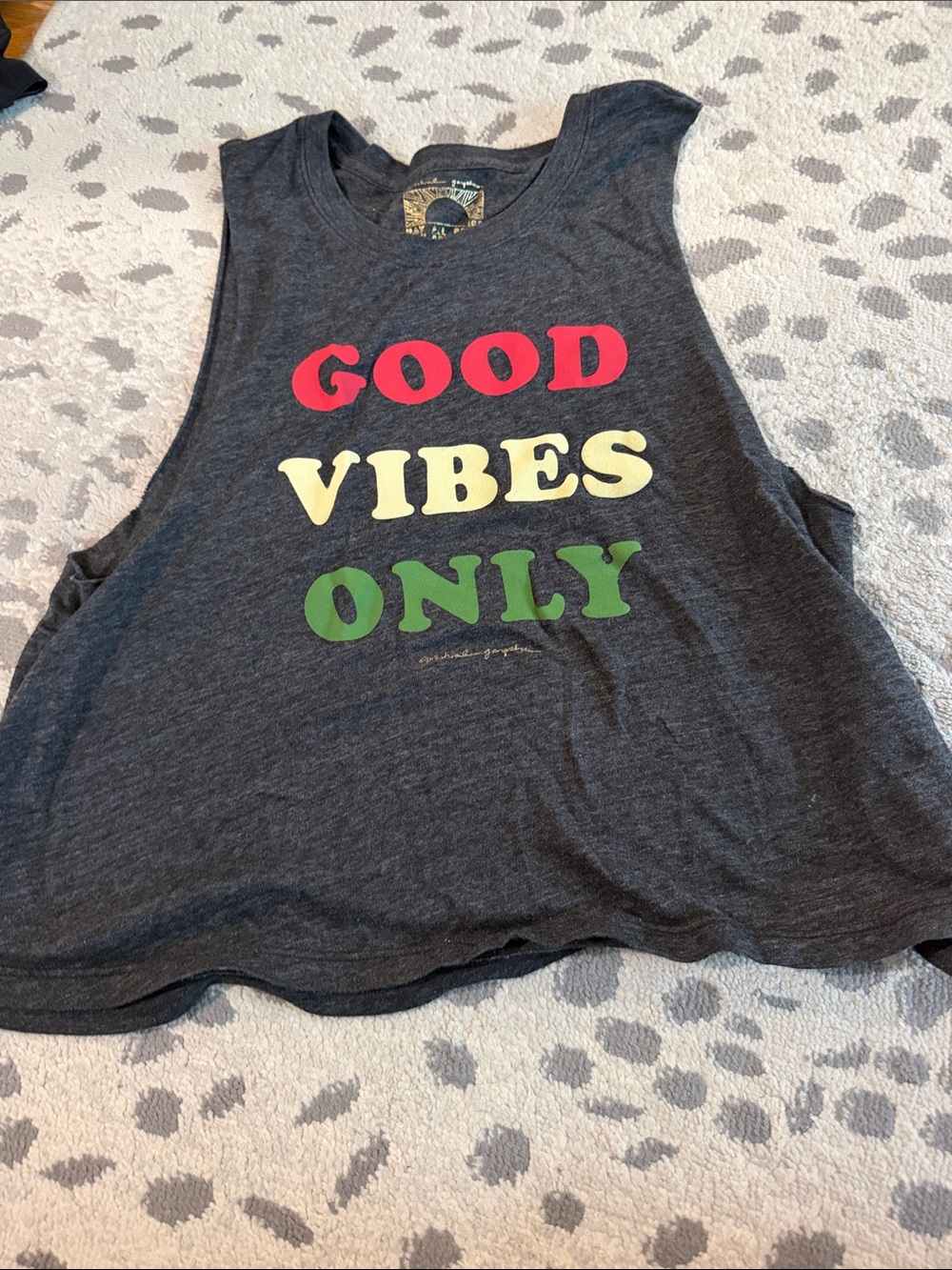 Spiritual Gangster Charcoal Tank with Red, Cream & Green Lettering